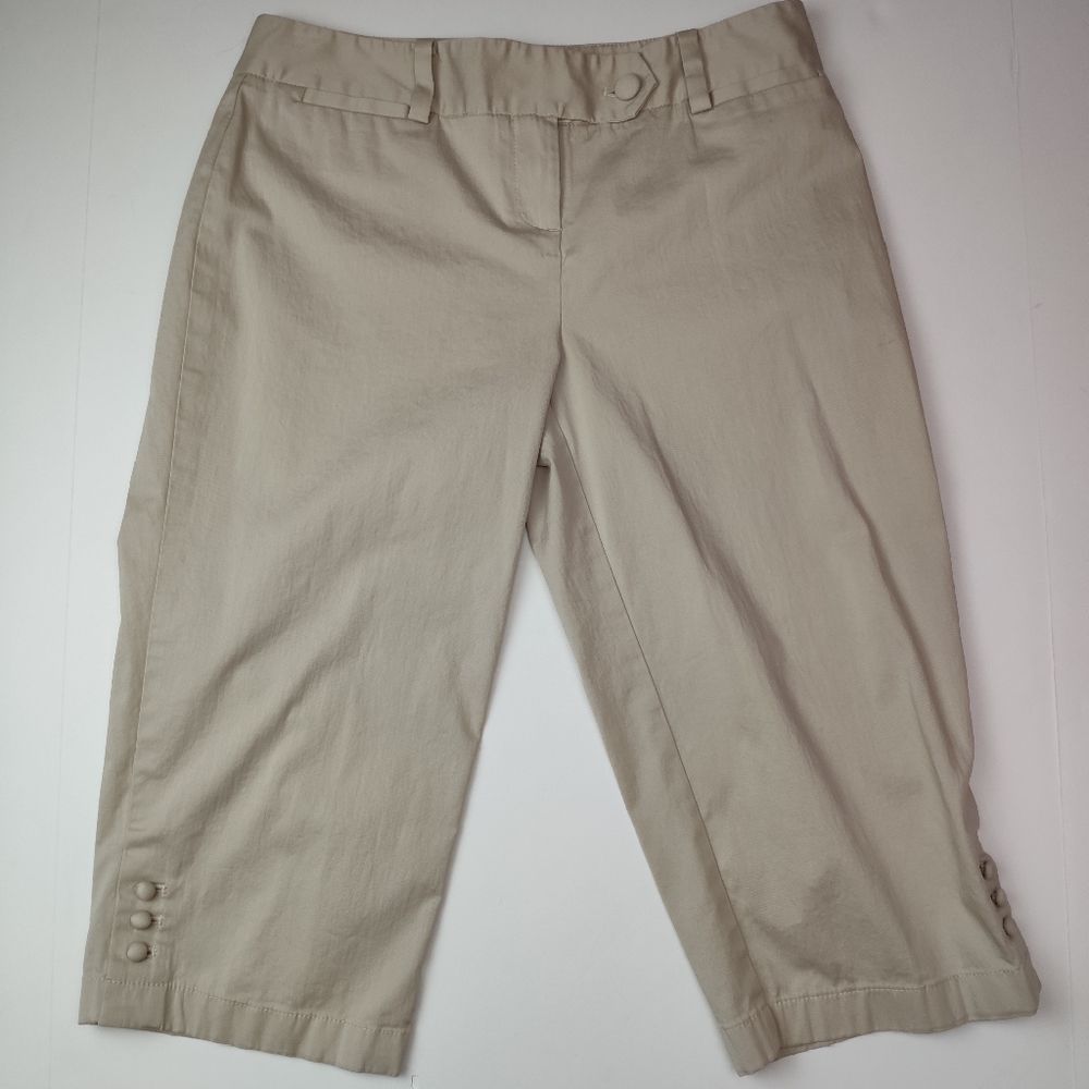 Ann Taylor Khaki Capris Petite Size 6